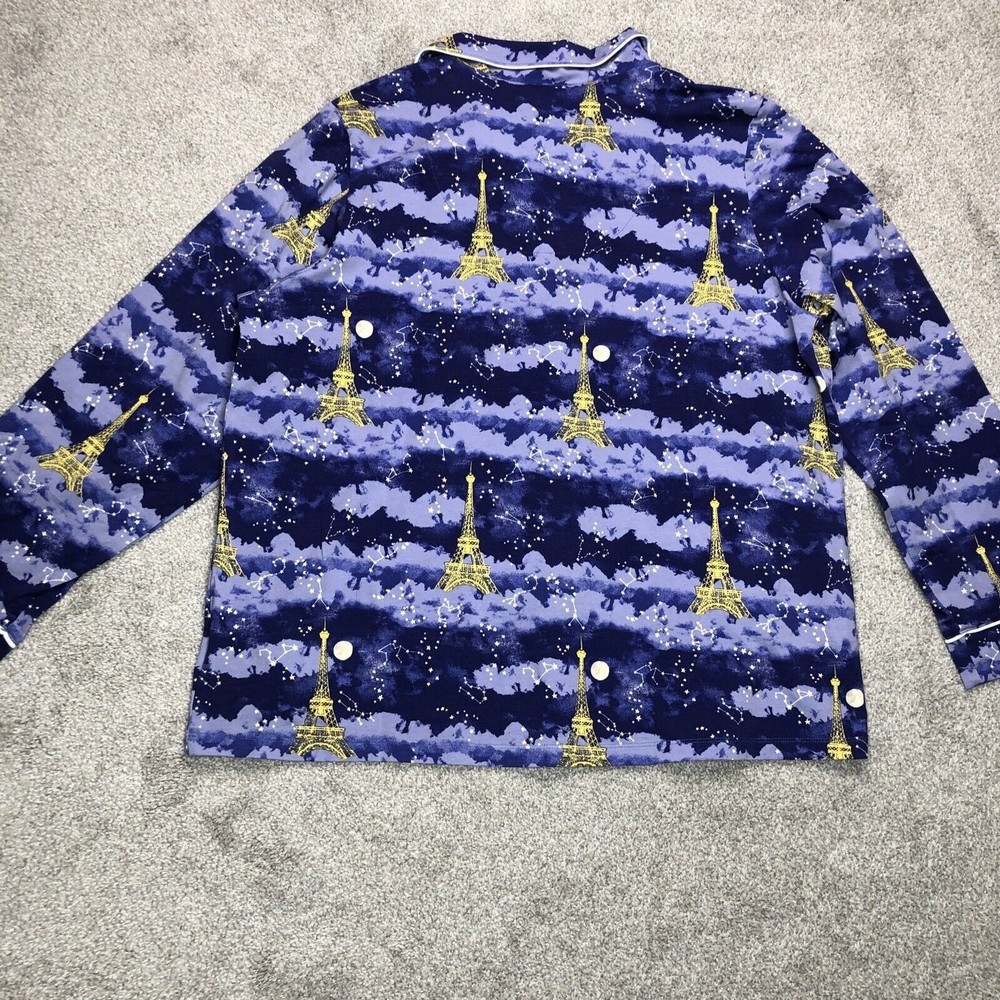 NWT BedHead Astral Eiffel Tower Paris Skies Purple Cotton/Stretch Pajama Set XL - Picture 8 of 12